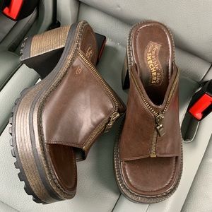 Vintage 90s Skechers Brown Zip Platform
